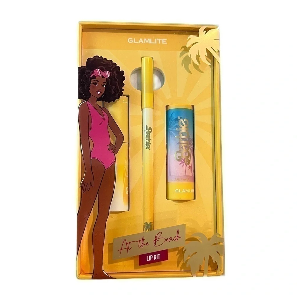 NEW BARBIE X GLAMLITE AT THE BEACH LIP KIT LIMITED EDITION